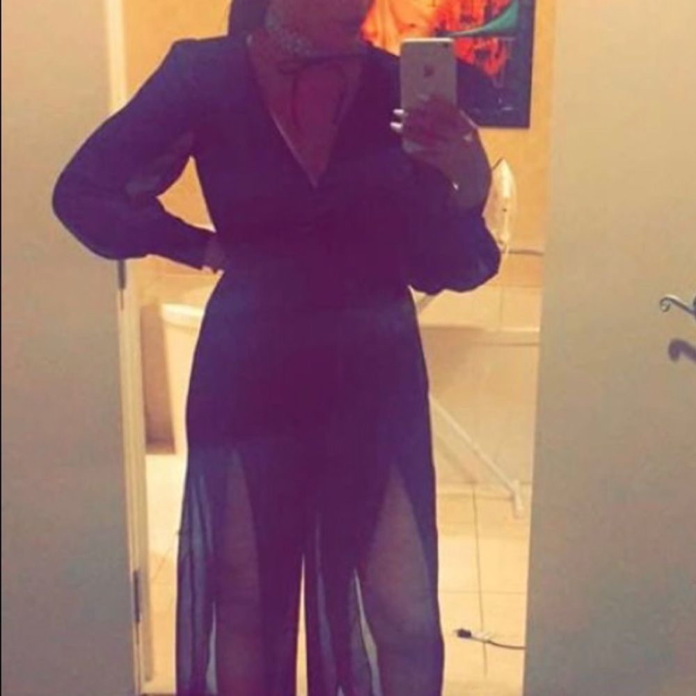 Black semi sheer jumpsuit